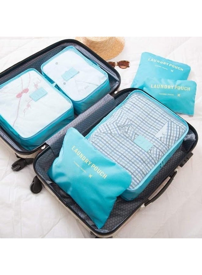 TRAVEL 6pcs Lightweight Packing Cubes – Convenient and Organized Luggage Solution for Clothes, Shoes & Toiletries-Baby Blue - Image 5